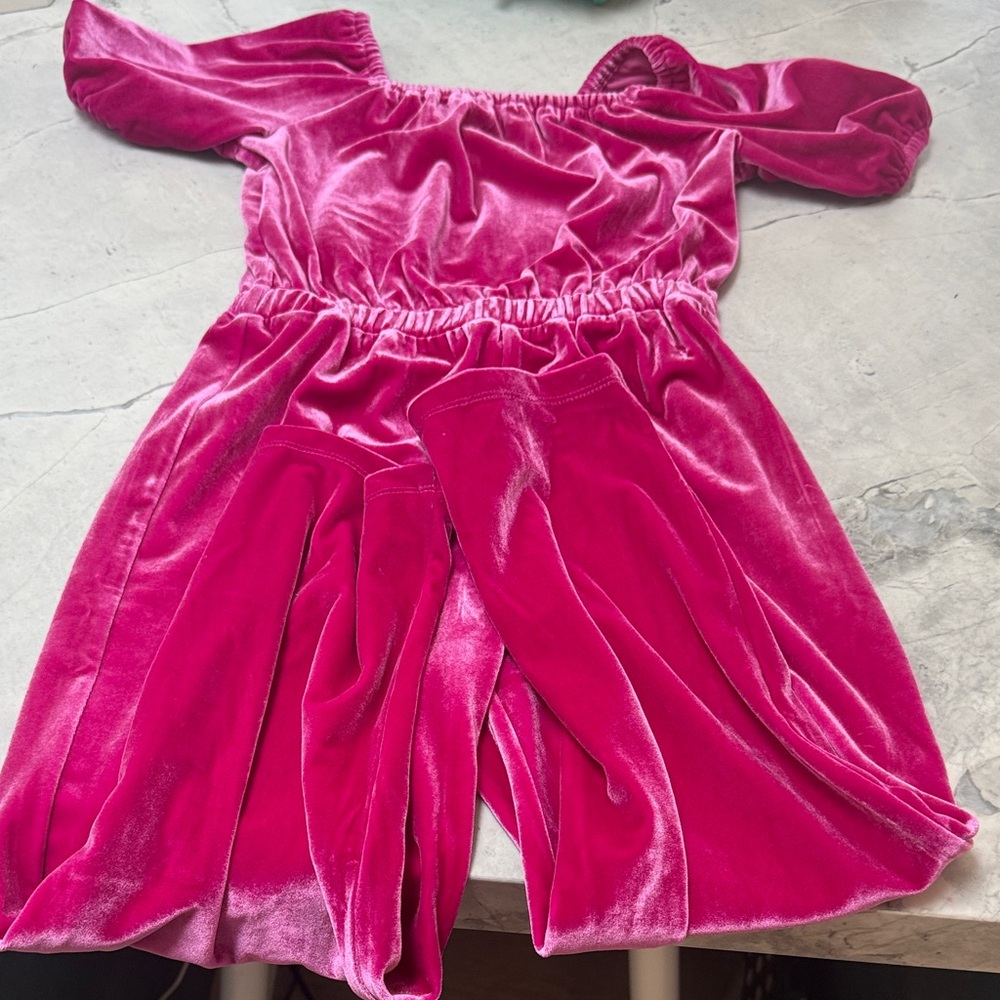 Pink Velvet Off-Shoulder jumper Crewcuts size 6